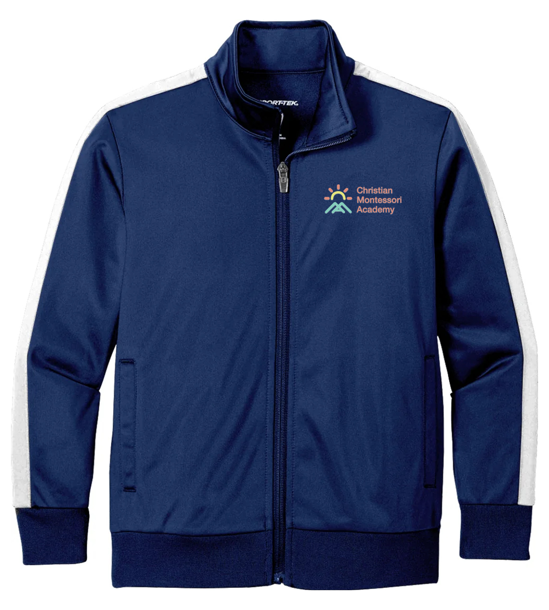Sport-Tek Youth Tricot Sleeve Stripe Track Jacket